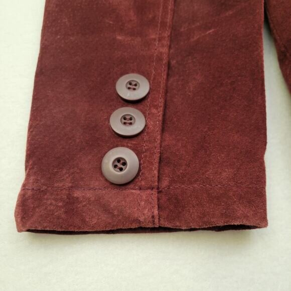 Wilsons Leather Maxima Jacket Women's XL Maroon Suede Lined Vintage 90s Y2K - Picture 10 of 16